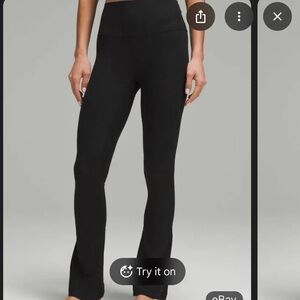 Lululemon ribbed high rise mini flare black pants! Size 0 short.